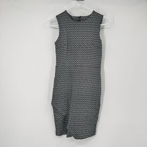 Margaret M Sheath Dress Black White Knee Length Stretch Bodycon Secretary